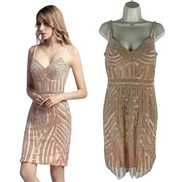 Glow Boutique Beaded Sleeveless Short Cocktail Dress Homecoming Size 8 - Picture 1 of 12